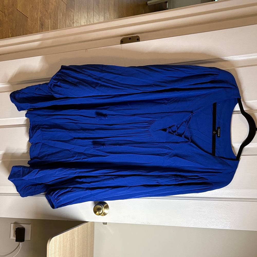Torrid Royal Blue Lace-Up Blouse